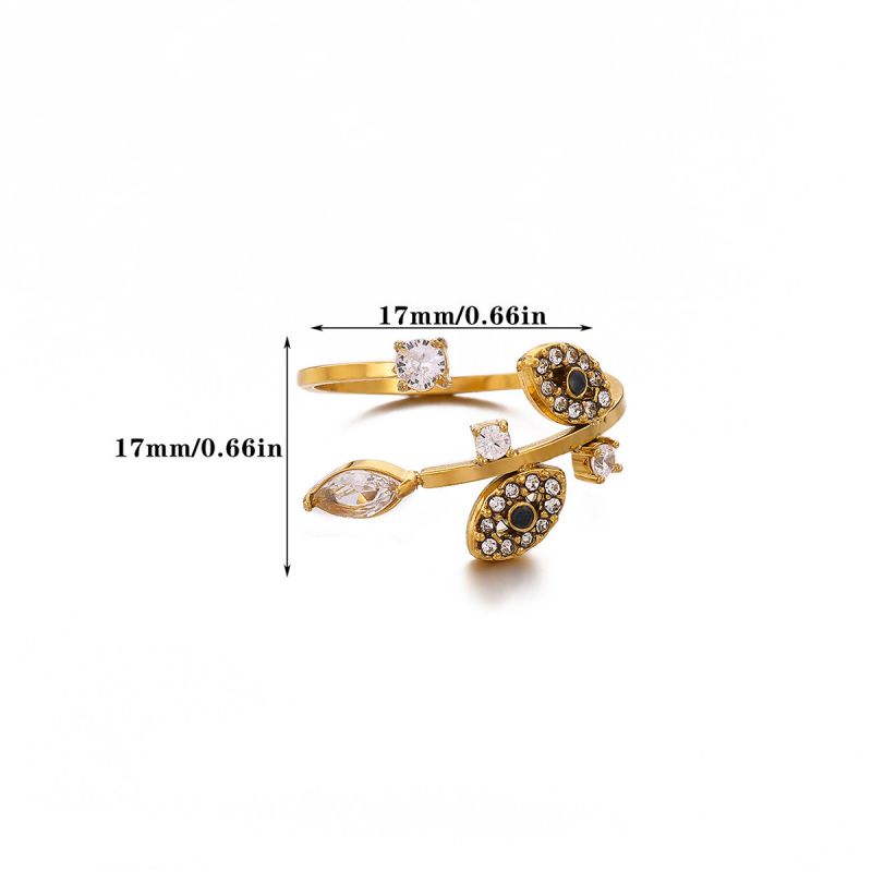 Ring #1 304 Stainless Steel Diamond-set Eye Ring