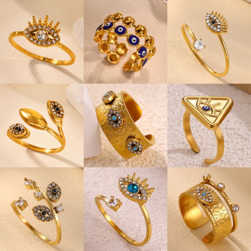 Ring #1 304 Stainless Steel Diamond-set Eye Ring