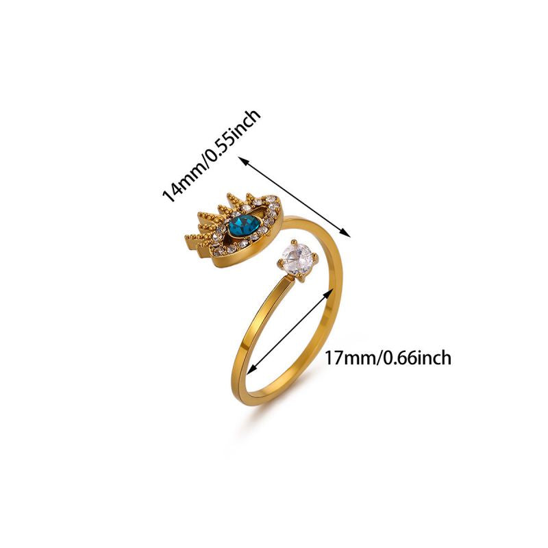 Ring #1 304 Stainless Steel Diamond-set Eye Ring