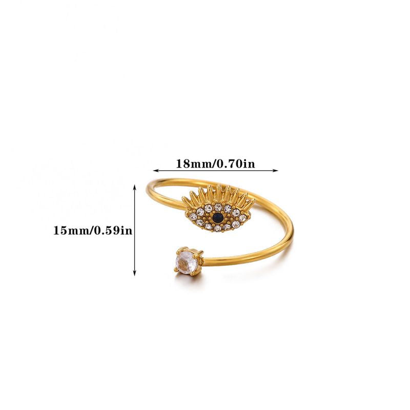 Ring #1 304 Stainless Steel Diamond-set Eye Ring