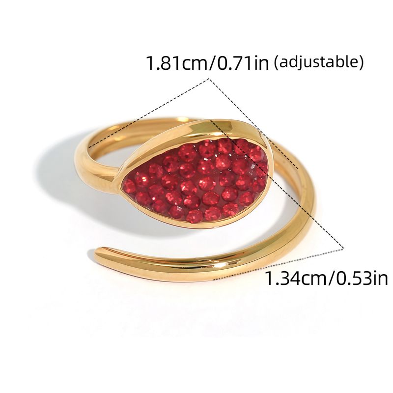 Ring #1 304 Stainless Steel Diamond-set Square Ring