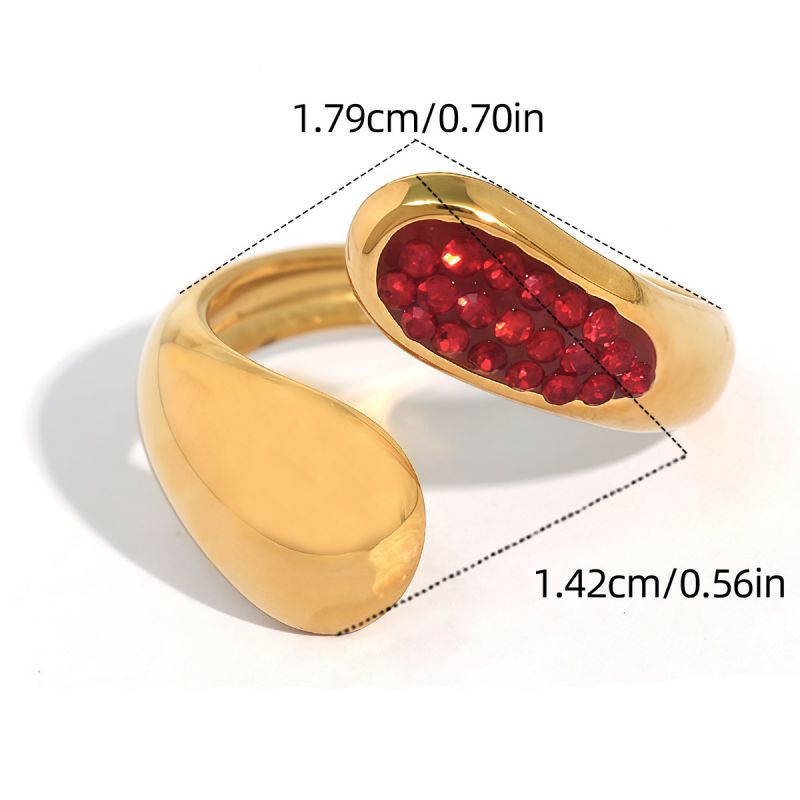 Ring #1 304 Stainless Steel Diamond-set Square Ring