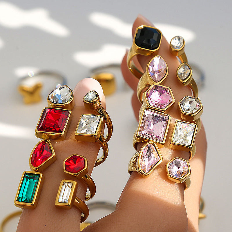 Ring 1 304 Stainless Steel Star And Moon Ring