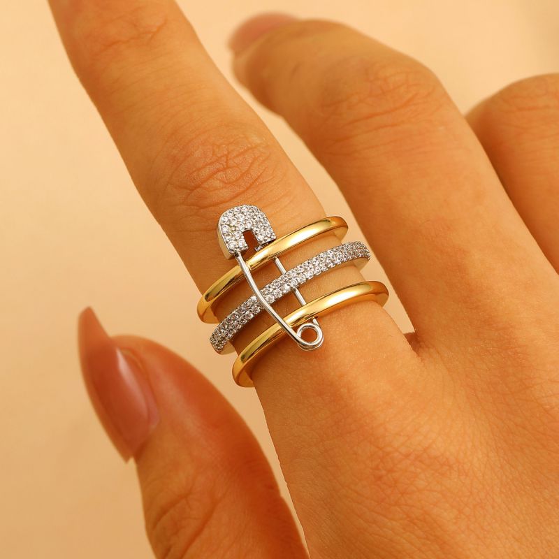 Ring 1# Copper And Diamond Pin Ring