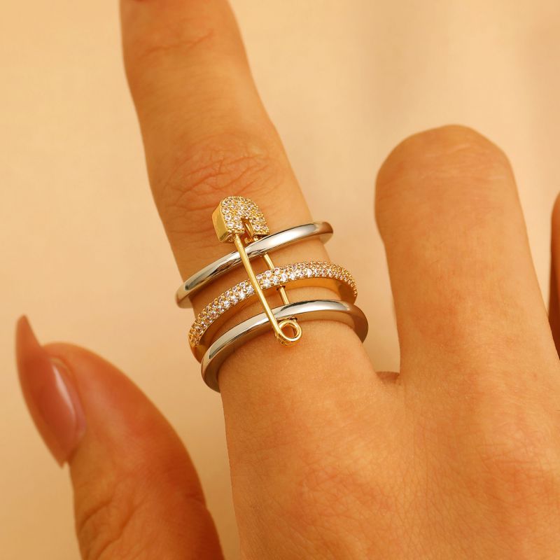 Ring 1# Copper And Diamond Pin Ring