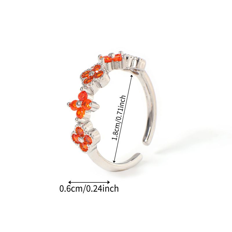 Ring #1 Copper And Diamond-set Four-leaf Clover Round Ring