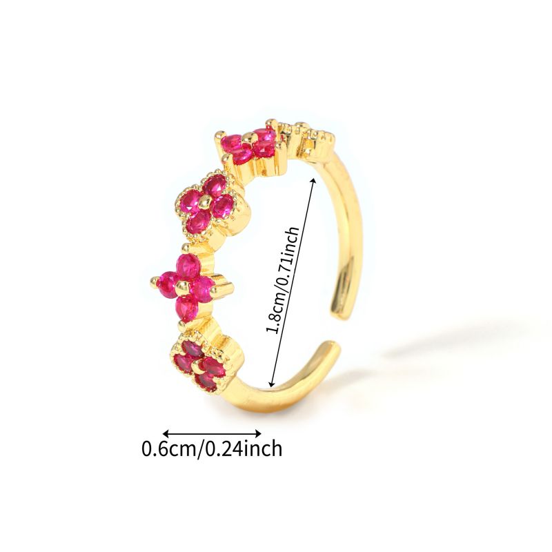 Ring #1 Copper And Diamond-set Four-leaf Clover Round Ring