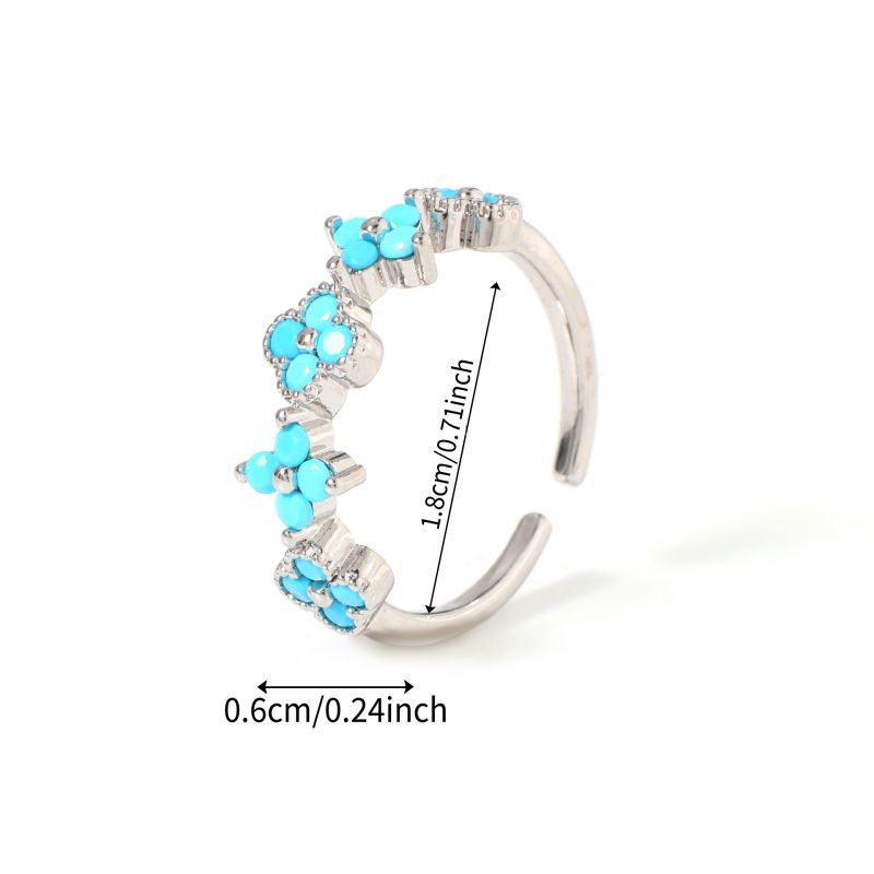 Ring #1 Copper And Diamond-set Four-leaf Clover Round Ring