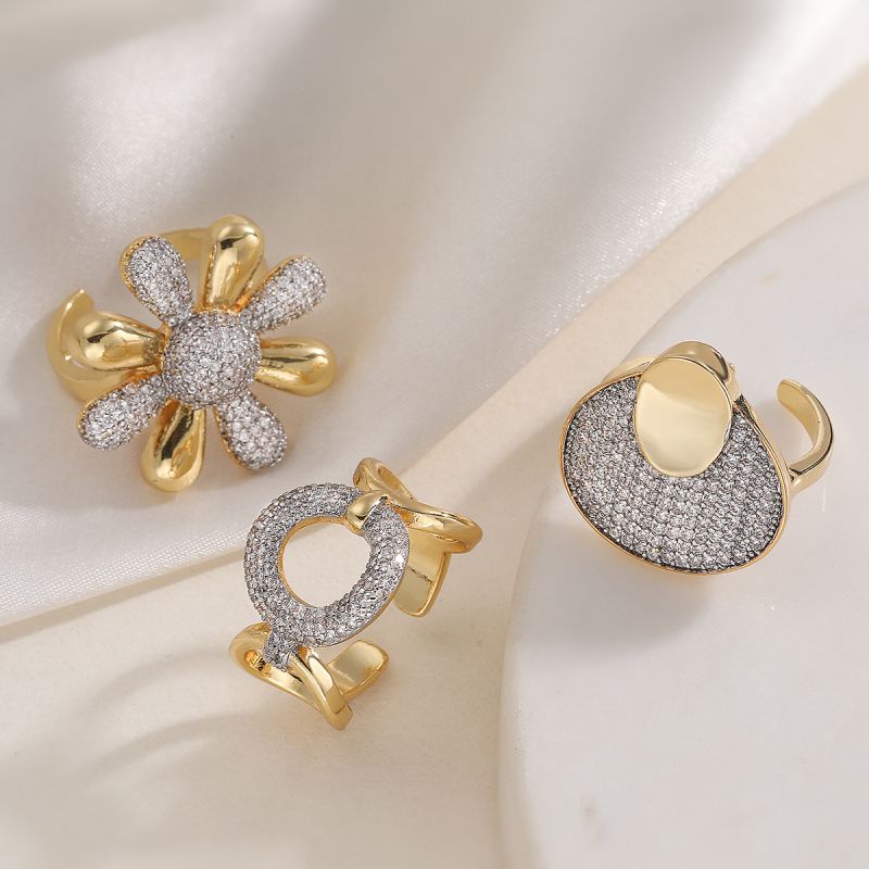 Ring #1 Copper Diamond-encrusted Irregular-shaped Ring