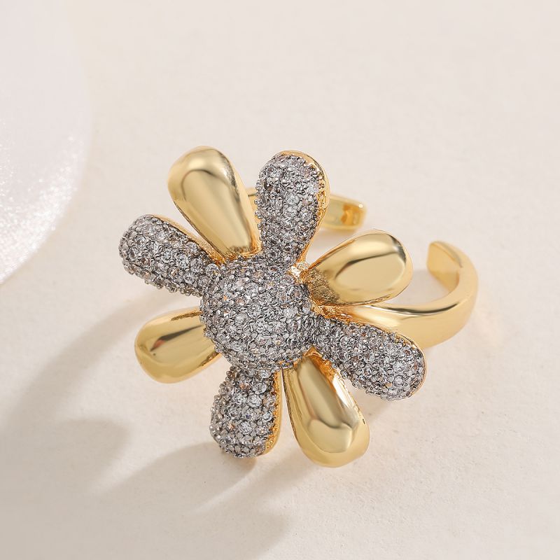 Ring #1 Copper Diamond-encrusted Irregular-shaped Ring