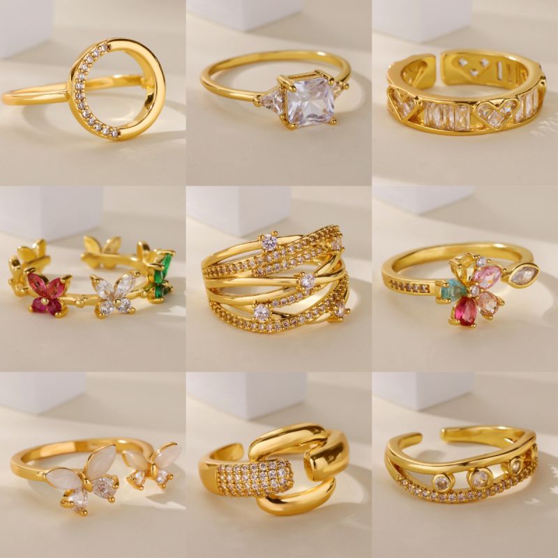 Ring #1 Copper Round Ring With Diamonds