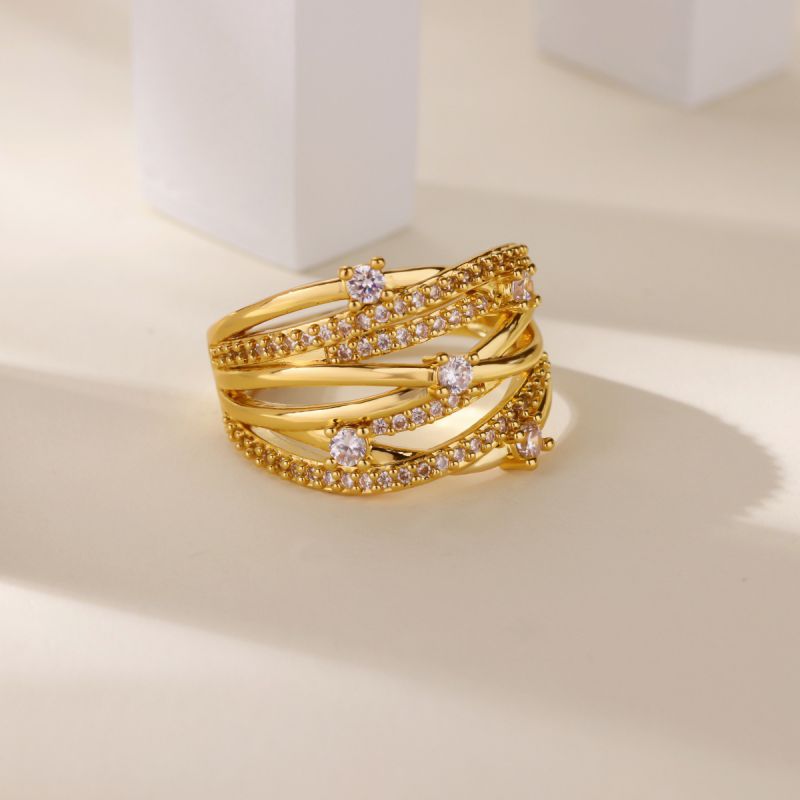 Ring #1 Copper Round Ring With Diamonds