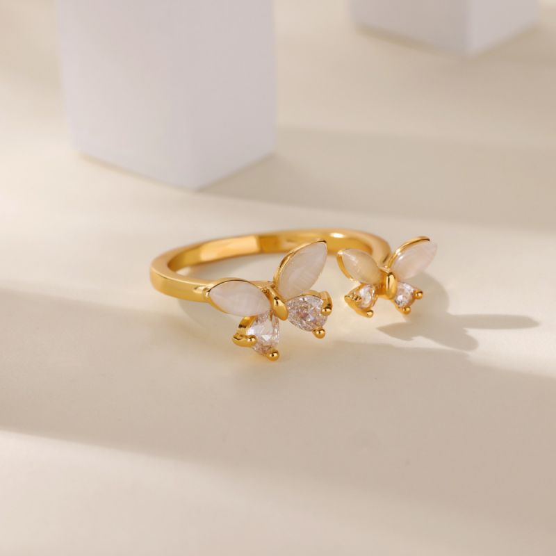 Ring #1 Copper Round Ring With Diamonds