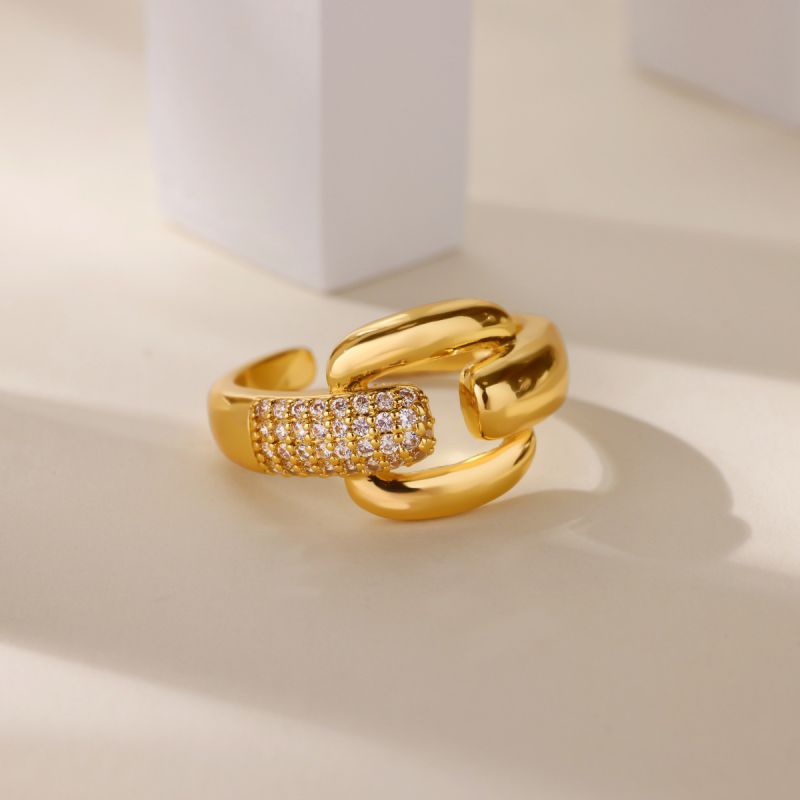 Ring #1 Copper Round Ring With Diamonds