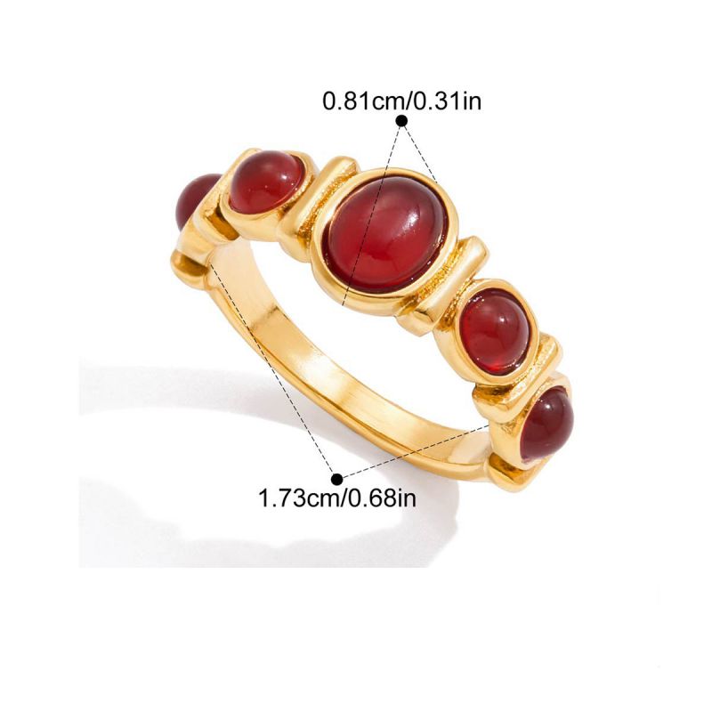 Ring #1 Stainless Steel Agate Round Ring