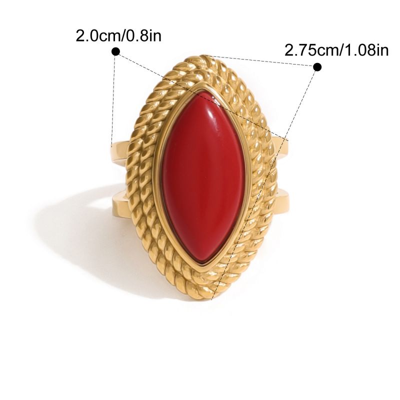 Ring #1 Stainless Steel Agate Round Ring