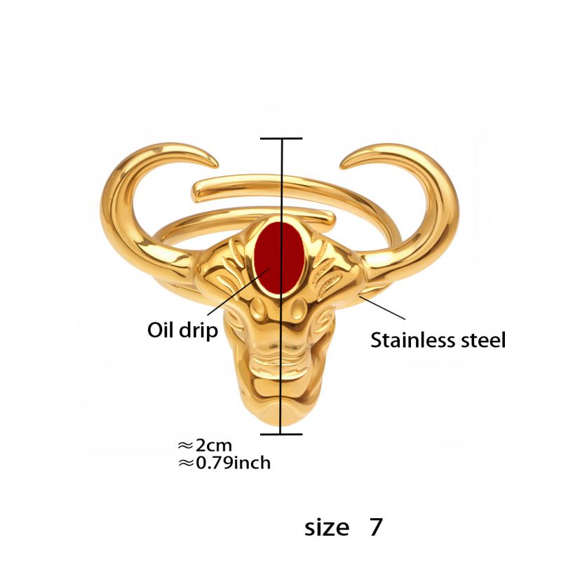 Ring #1 Stainless Steel Bull Head Dripping Ring