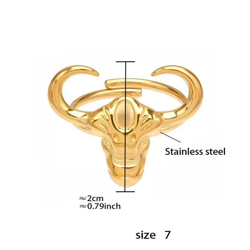 Ring #1 Stainless Steel Bull Head Dripping Ring