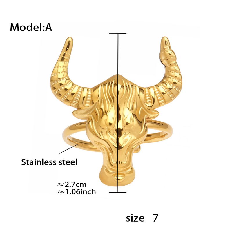 Ring #1 Stainless Steel Bull Head Dripping Ring