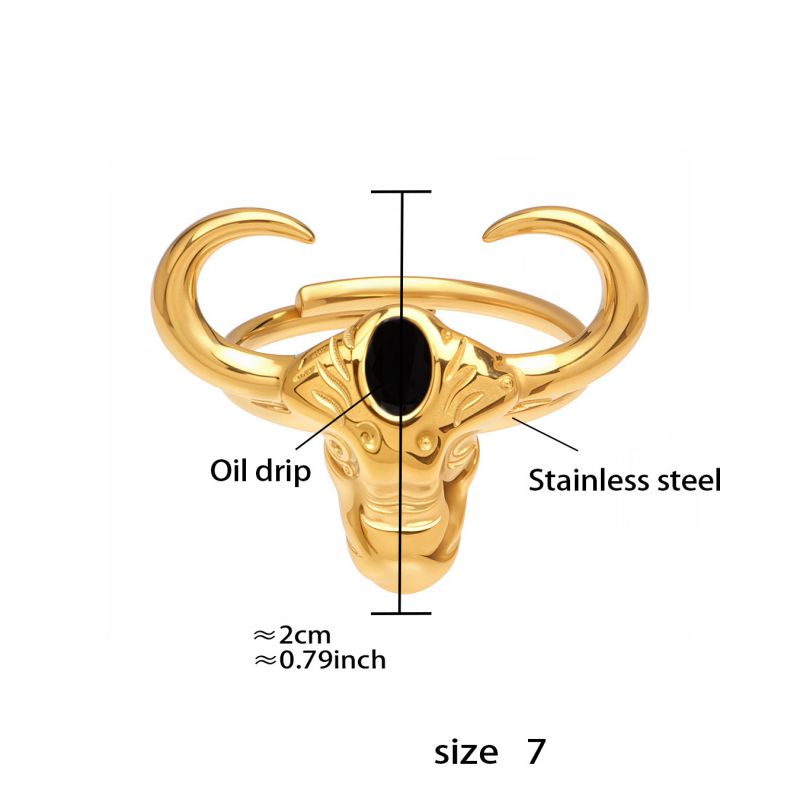 Ring #1 Stainless Steel Bull Head Dripping Ring