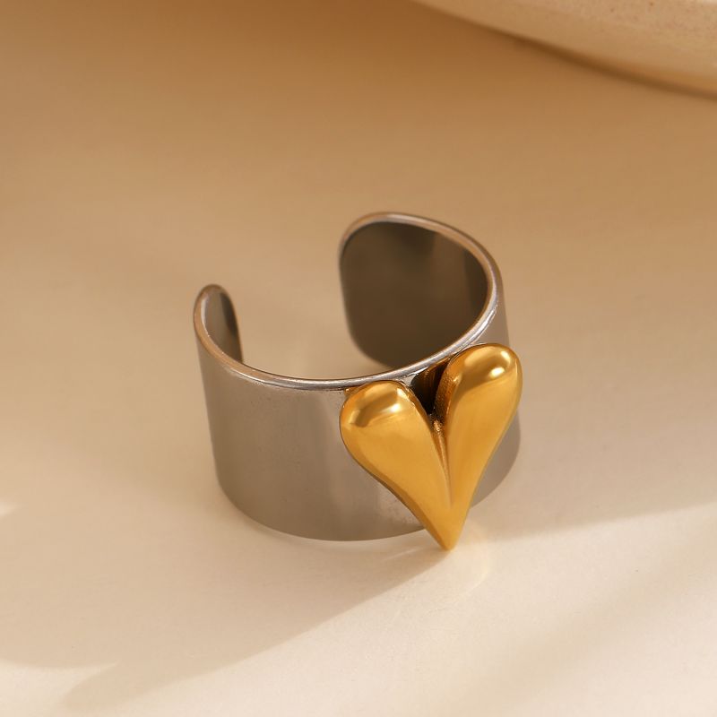 Ring 1# Stainless Steel Colorblock Bead Open Ring