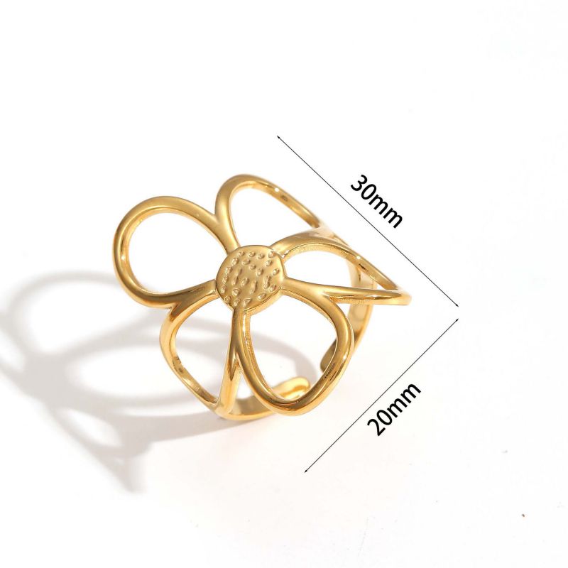 Ring 1# Stainless Steel Flower Ring
