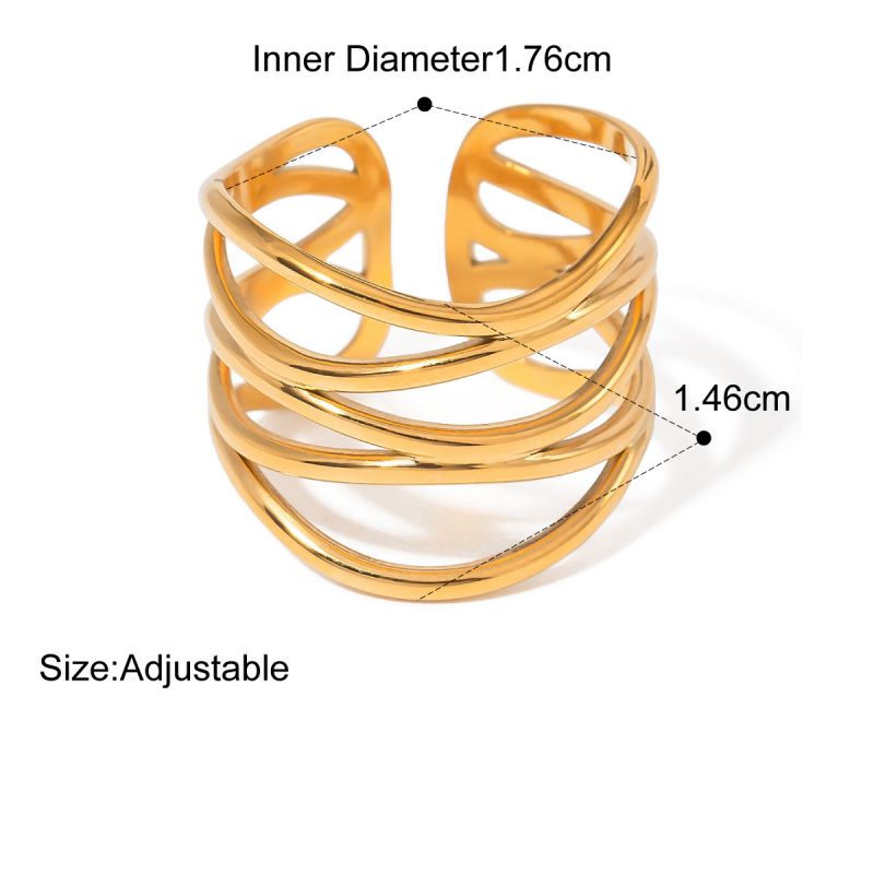 Ring 1# Stainless Steel Irregular Pearl Ring