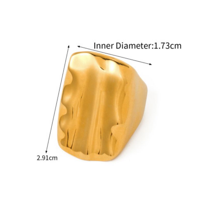 Ring 1# Stainless Steel Irregular Pearl Ring