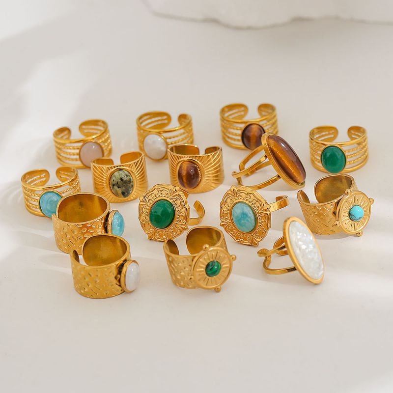 Ring #1 Stainless Steel Natural Stone Ring