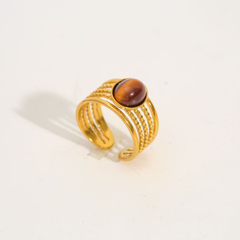 Ring #1 Stainless Steel Natural Stone Ring