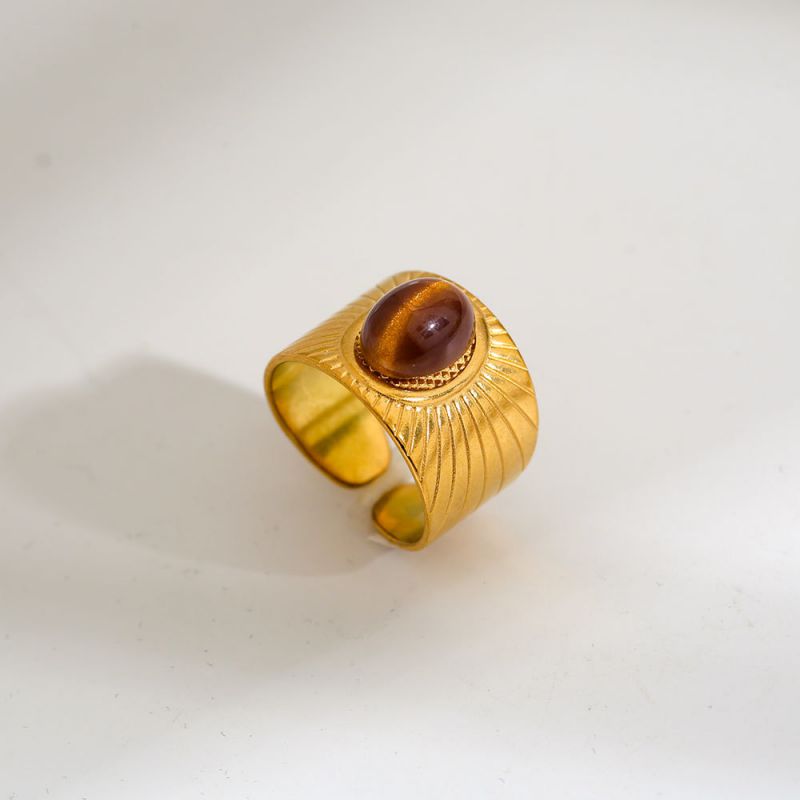 Ring #1 Stainless Steel Natural Stone Ring