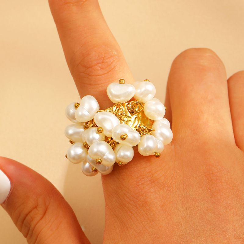 Ring #2 304 Stainless Steel Round Ring With Crushed Stones