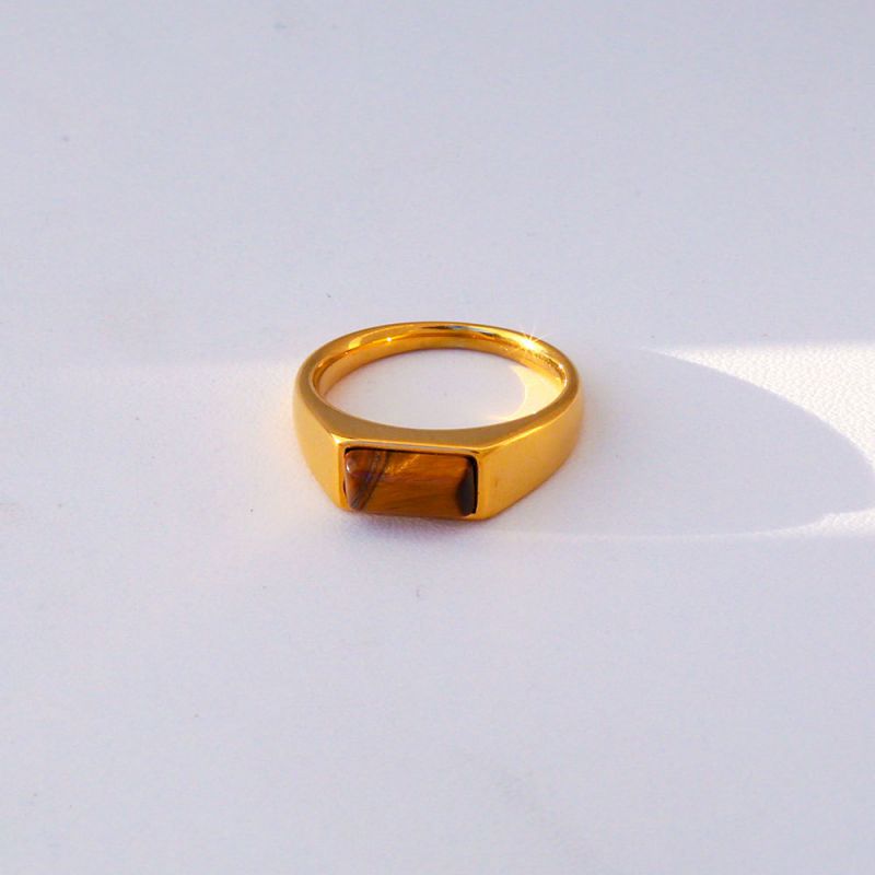 Ring #2 304 Stainless Steel Tiger Eye Ring