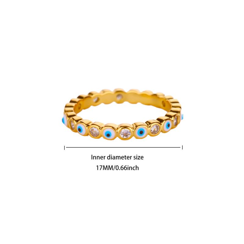 Ring #2 Copper Diamond-encrusted Round Eye Ring