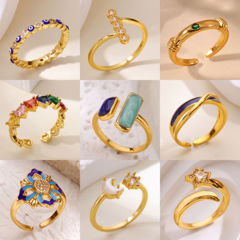 Ring #2 Copper Diamond-encrusted Round Eye Ring