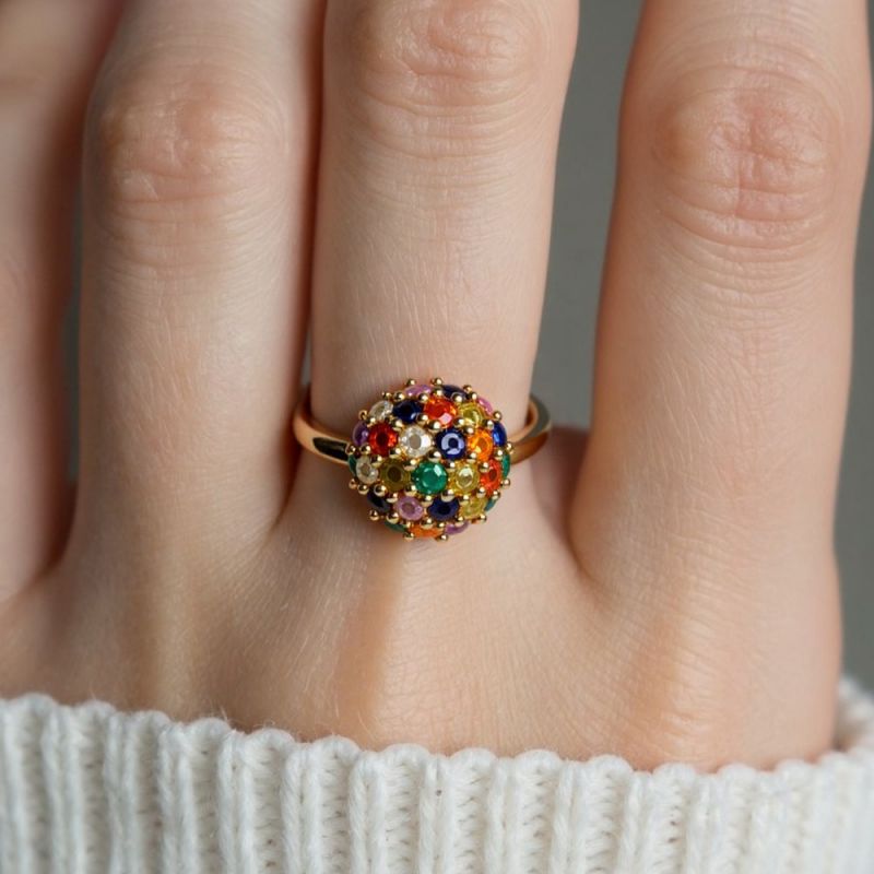 Ring Copper Round Diamond Ring