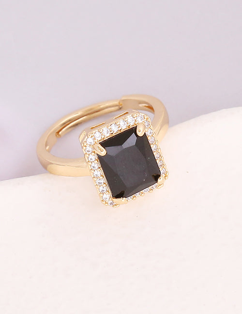 Fashion 2#green Earrings Copper Inlaid Square Zirconium Earrings