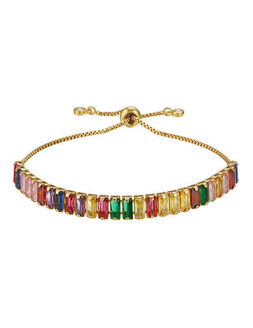 Fashion T Square Gold Color Diamond Copper Inlaid Zirconium T-shaped Diamond Pull Bracelet