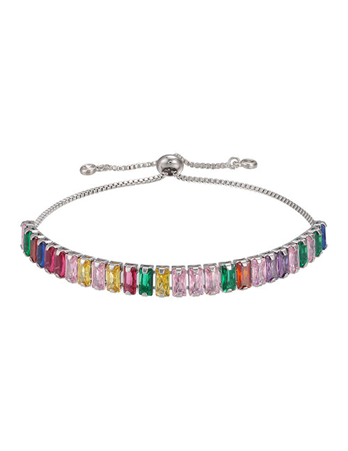 Fashion T Square Gold Color Diamond Copper Inlaid Zirconium T-shaped Diamond Pull Bracelet