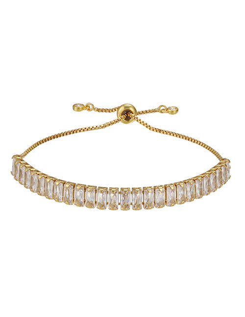 Fashion T Square Gold Color Diamond Copper Inlaid Zirconium T-shaped Diamond Pull Bracelet