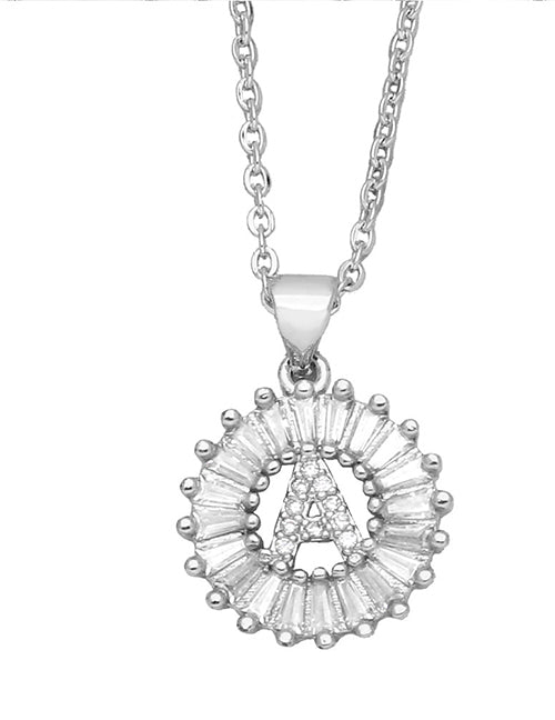 Fashion A 26 Letter Necklace With Brass And Diamonds