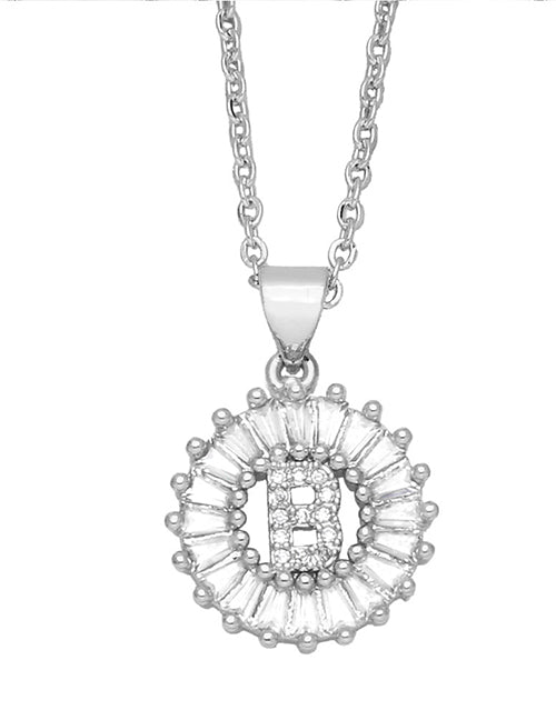 Fashion A 26 Letter Necklace With Brass And Diamonds