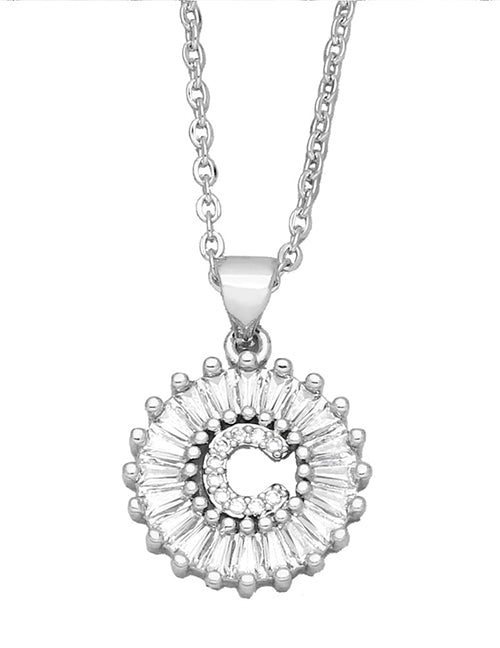 Fashion A 26 Letter Necklace With Brass And Diamonds