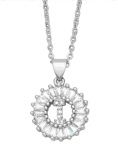 Fashion A 26 Letter Necklace With Brass And Diamonds