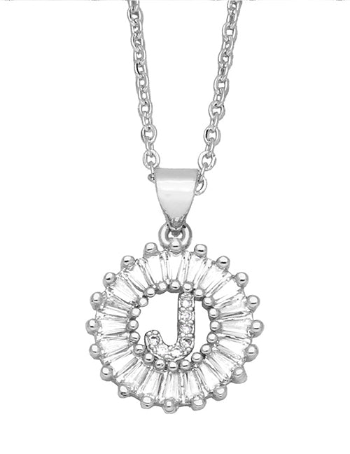 Fashion A 26 Letter Necklace With Brass And Diamonds