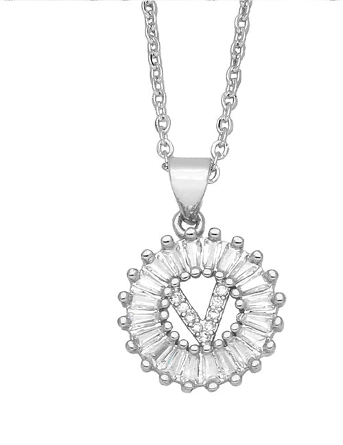 Fashion A 26 Letter Necklace With Brass And Diamonds