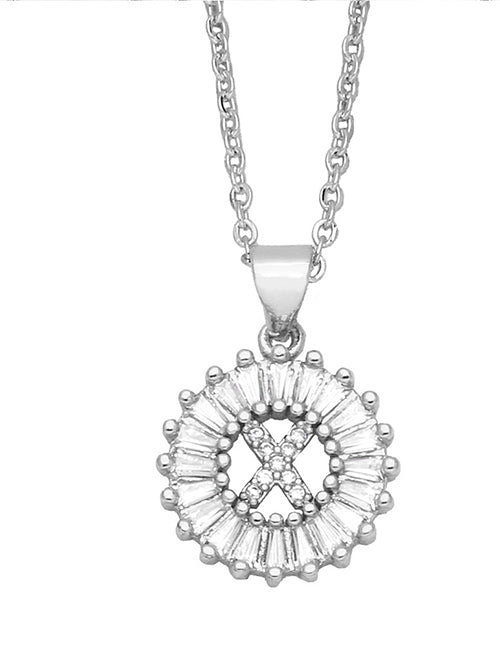 Fashion A 26 Letter Necklace With Brass And Diamonds