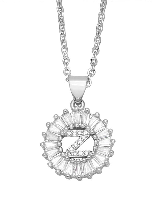 Fashion A 26 Letter Necklace With Brass And Diamonds