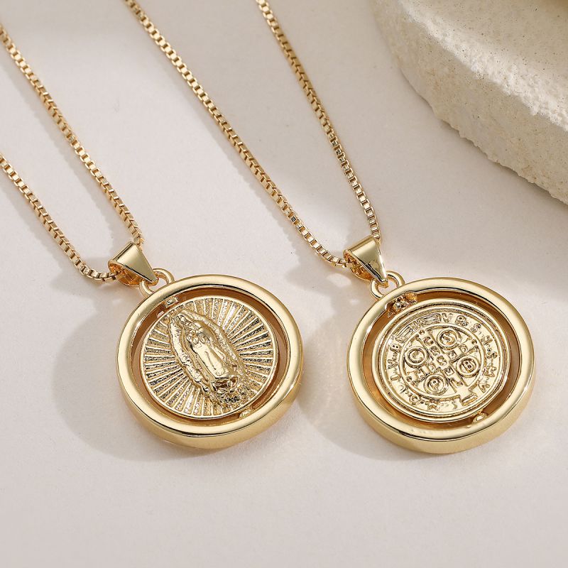 Saint Benedict Gilt Bronze Saint Benedict Necklace