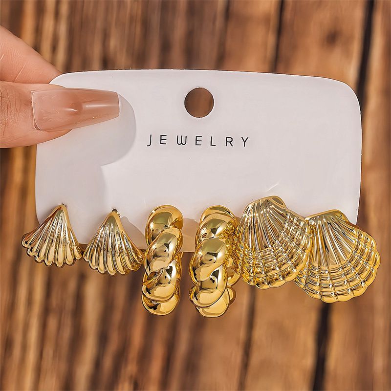 Set 1# Alloy Heart Irregular Earring Set